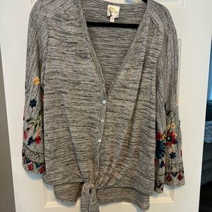 Fig & Flower Embroidered Sweater